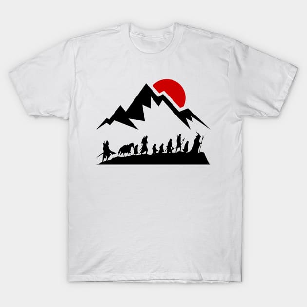 Fellowship - Sunset by the Mountains T-Shirt by Fenay-Designs